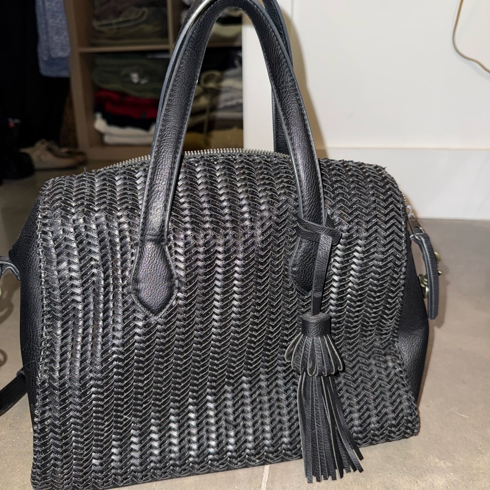 Target Black Textured Satchel